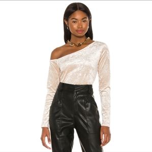 5 for $20 | NWT 525 America Asymmetrical Off The Shoulder Velvet Long Sleeve Top